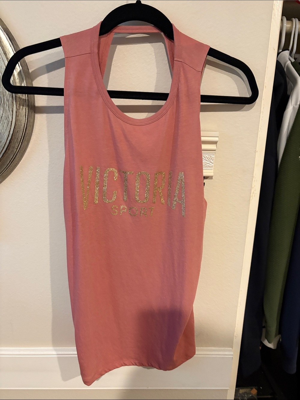 Victoria Sport Women's Pink Glitter Logo Tank Top